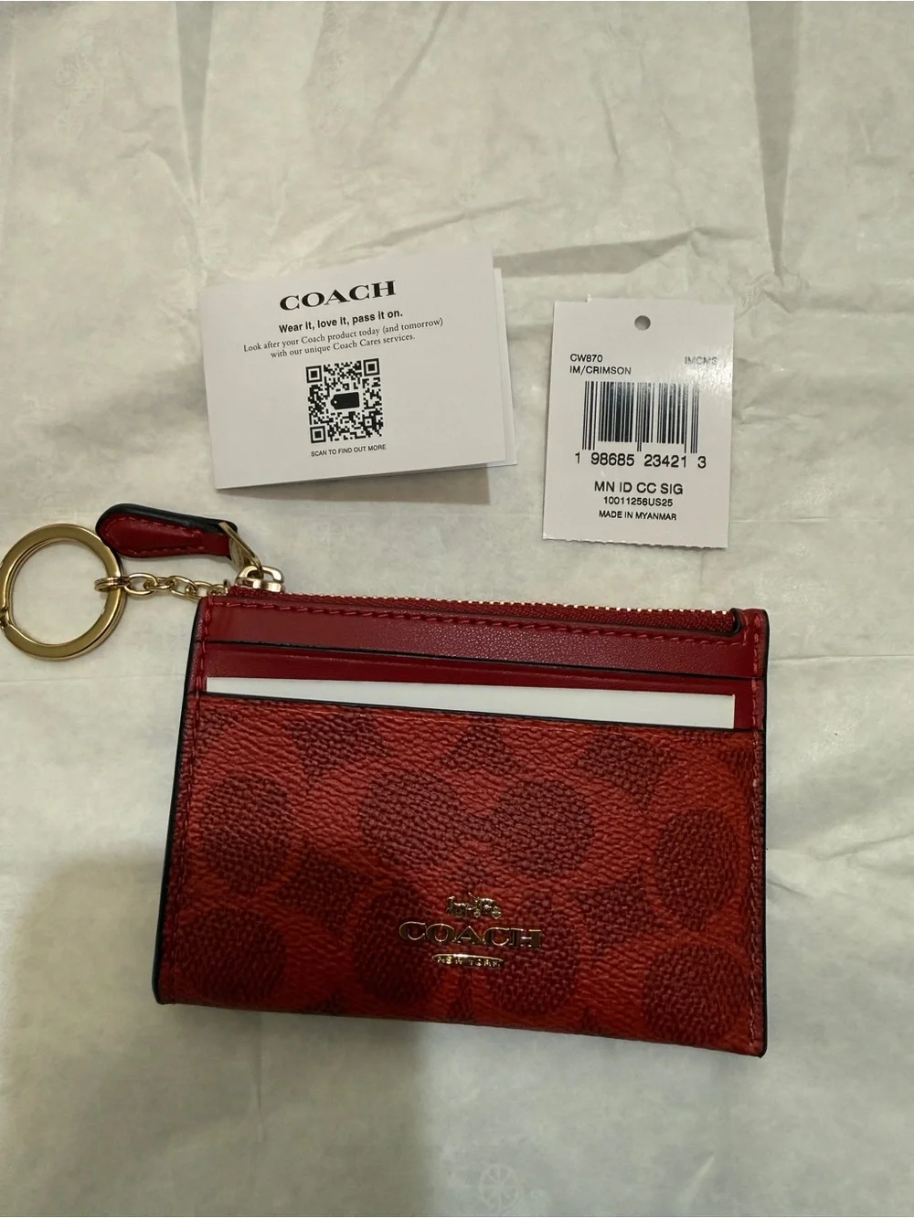 Coach Mini Skinny Id Case In  Signature Canvas